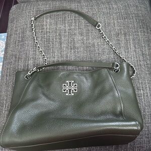 Tory Burch Green Leather Shoulder Bag